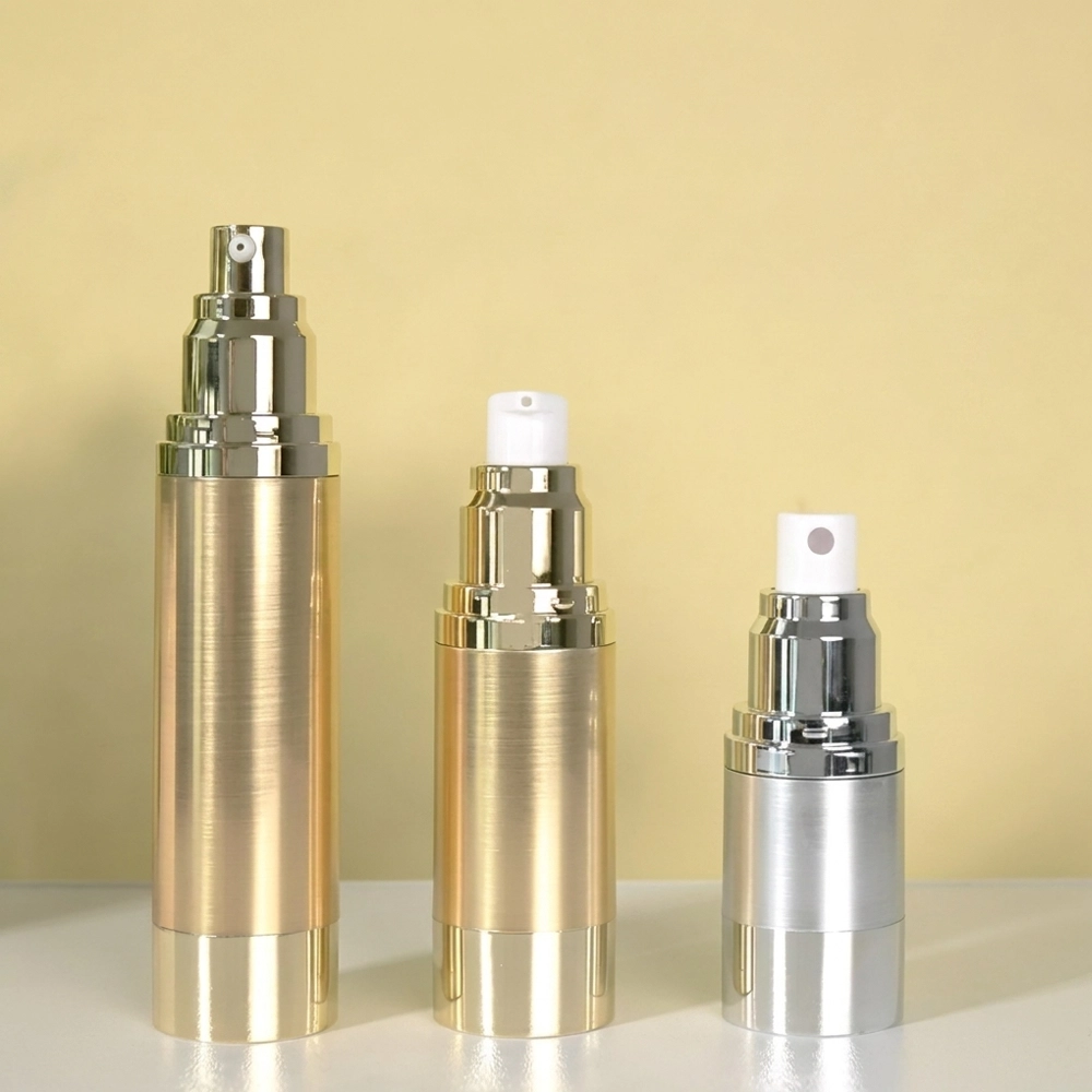 Pompe à lotion en aluminium galvanisé pour bouteille cosmétique haut de gamme