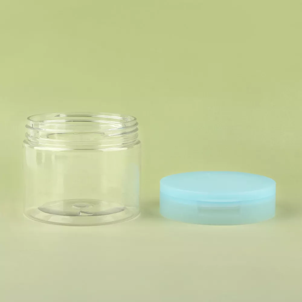 Pot cosmétique PET avec bouchon à vis pour emballage de soins de la peau